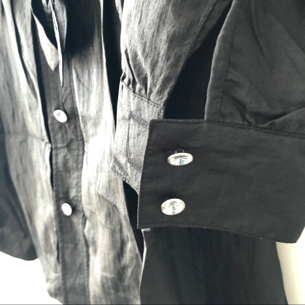 Outfitters Black Long Sleeve Dress Crystal Buttons - Picture 4 of 10